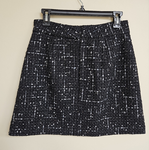Kate Spade New York 6 Embellished Tweed Skirt Black Silver - Picture 6 of 14